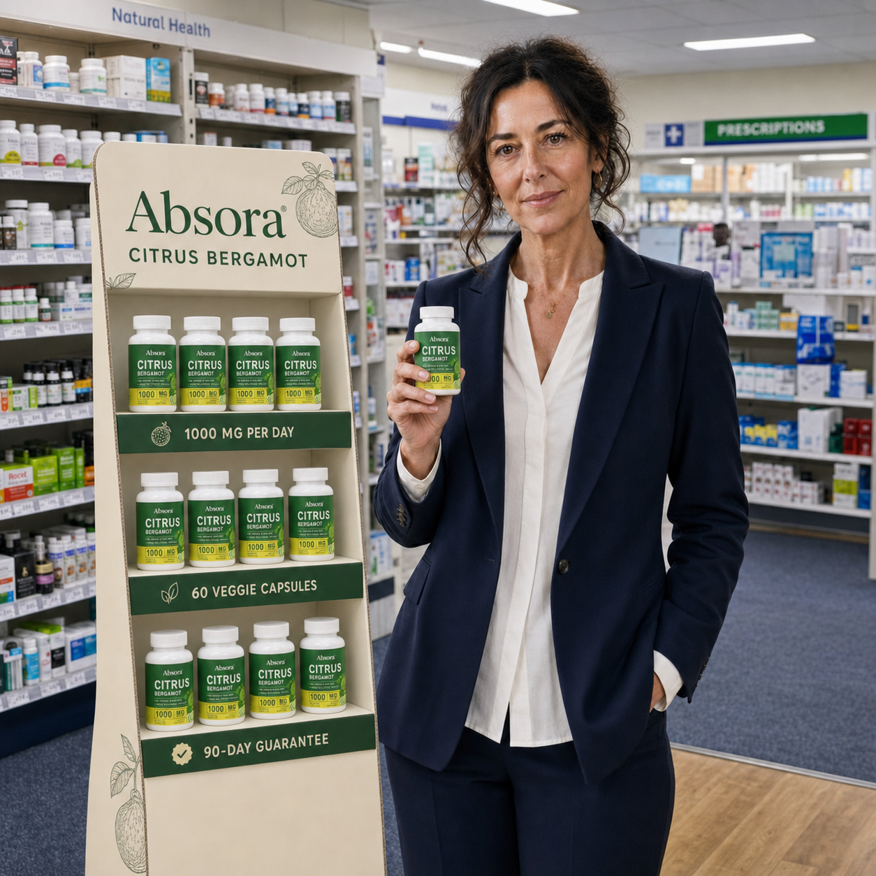 Absora Citrus Bergamot en una farmacia
